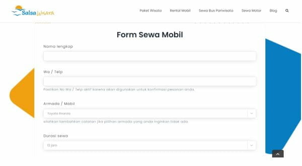 form sewa mobil avanza