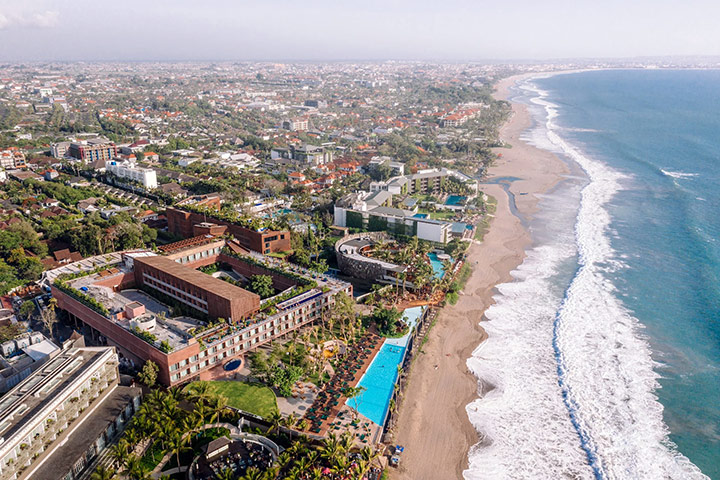 drone view Potato Head Beach Club