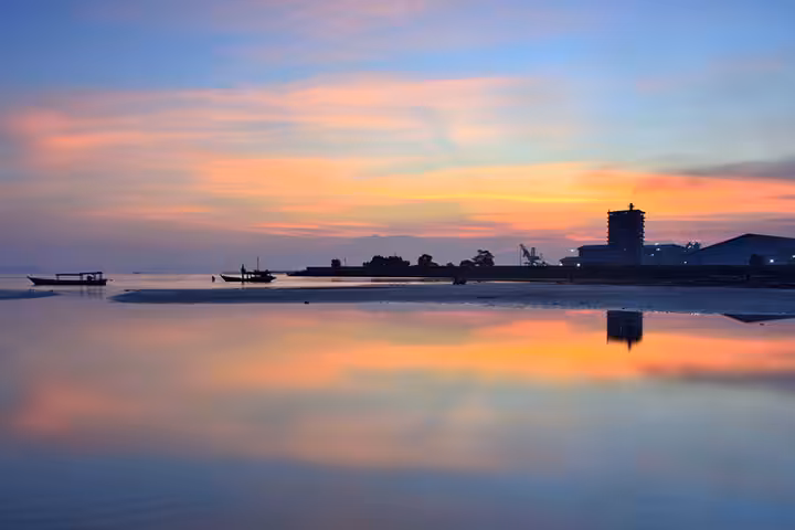 sunset pantai pasir putih lampung