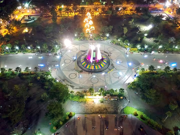 drone view Alun-Alun Mojokerto