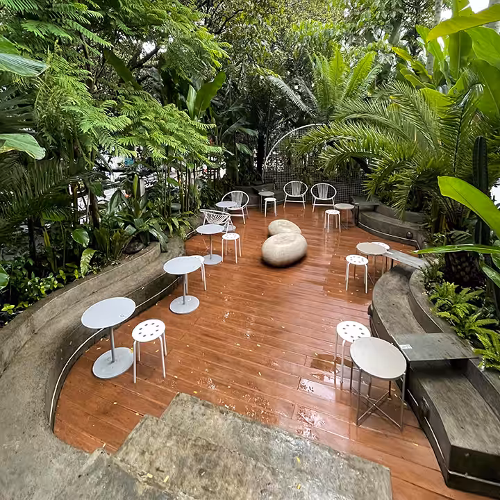 outdoor area Jardin Cafe Bandung