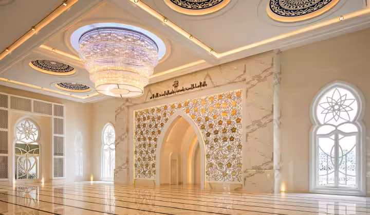 interior Masjid At-Thohir Depok