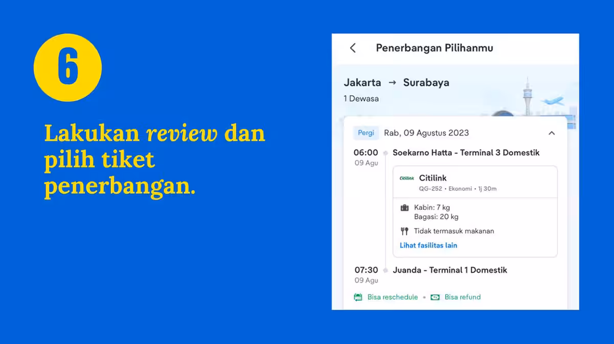Review dan Tentukan Penerbangan Pilihan Anda