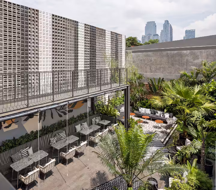 outdoor area Greyhound Cafe Gunawarman