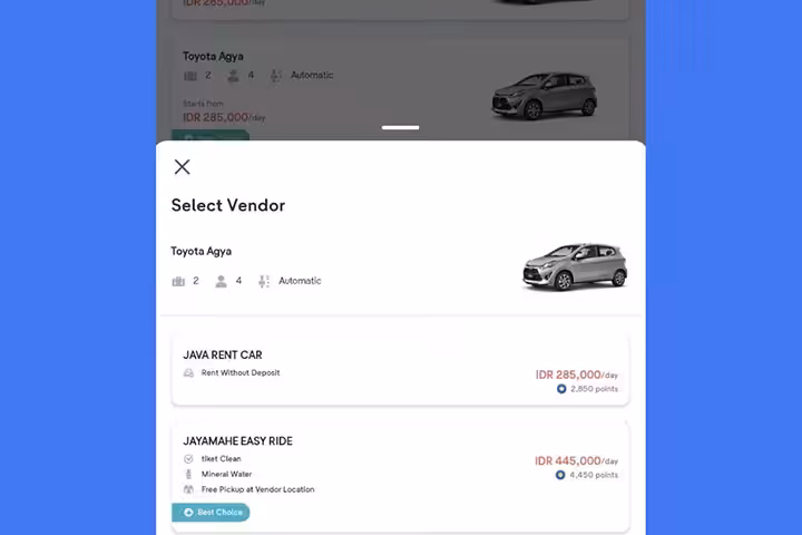 pilih mobil yang disewa