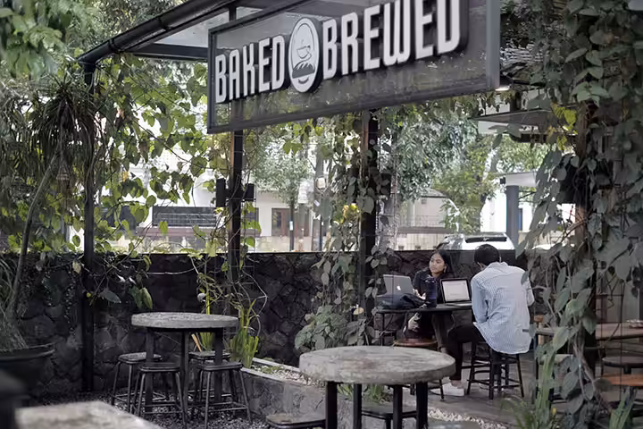 baked and brewed coffee and kitchen