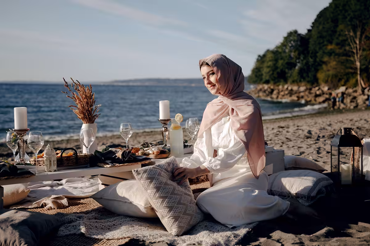 ootd ke pantai hijab